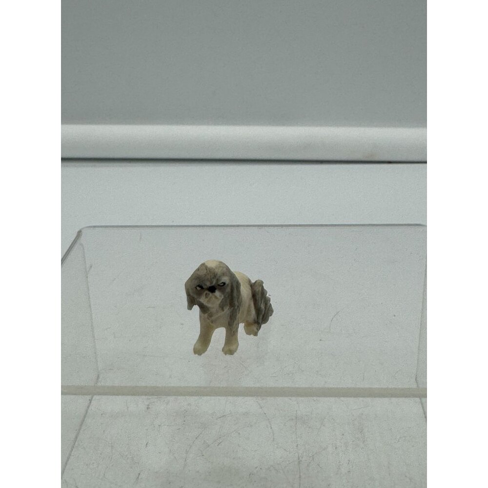 Miniature Carved Stone Pekingese Dog Figurine